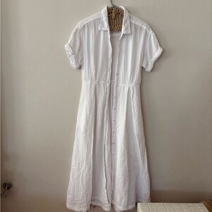 White Button-Up Women's Dress sz S